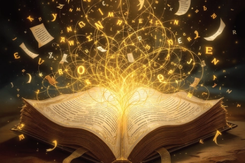 Cliquez sur le dictionnaire pour explorer les principaux dictionnaires de langue française. Grand livre ancien dont la couverture en cuir est gaufrée d’or